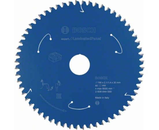 Griešanas disks Bosch Expert for Laminated Panel 2608644550; 190x30 mm; Z60