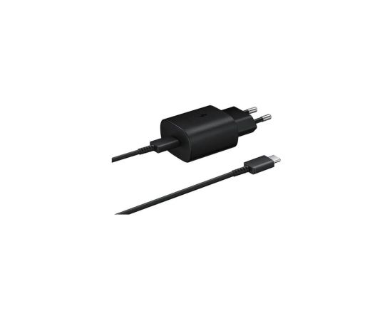 EP-TA800EBE + EP-DA905BBE Samsung 25W ceļojuma lādētājs + USB-C|USB-C datu kabelis melns (OEM)