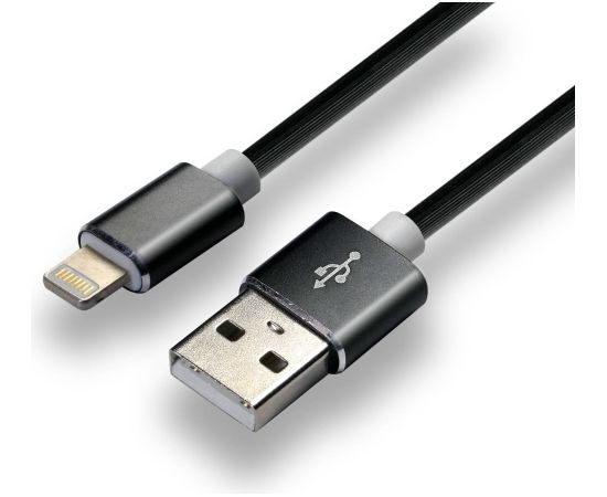 everActive cable USB Lightning 1m - Black, silicone, quick charge, 2,4A - CBS-1IB