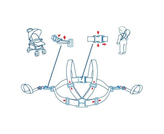 Pavadas (drošības siksnas) FIRST STEPS BabyOno 070 pink Аксессуары для колясок