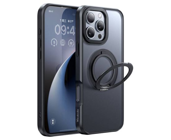McDodo PC-4932 MagSafe case for iPhone 16 Pro with stand (black)