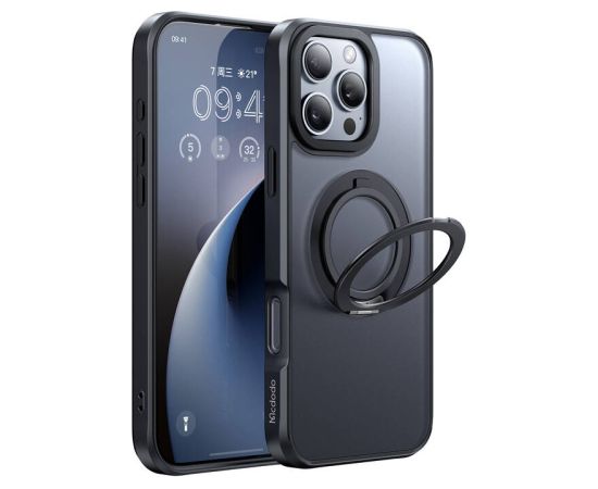 McDodo PC-4933 MagSafe case for iPhone 16 Pro Max with stand (black)