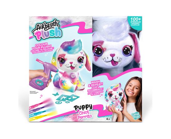 AIRBRUSH PLUSH игровой набор мягкая игрушка с аэрографом Щенок, 26 см
