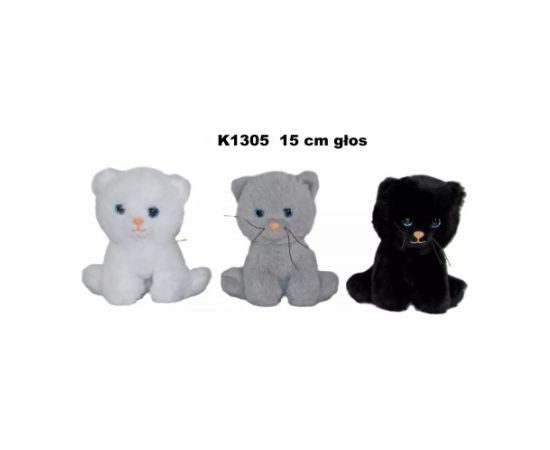 Sun Day Plīša kaķis ar skaņu 15 cm (K1305) dažādas 169549