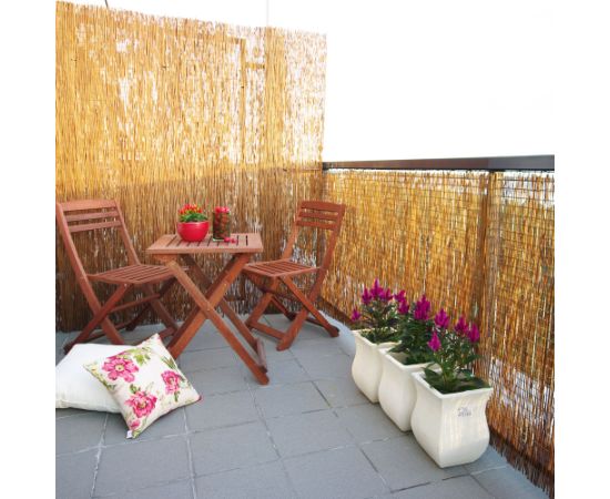 Perforēts bambusa žogs IN GARDEN 1,5x3m, dabīgais bambuss D14/16 mm, stieple iekšpusē