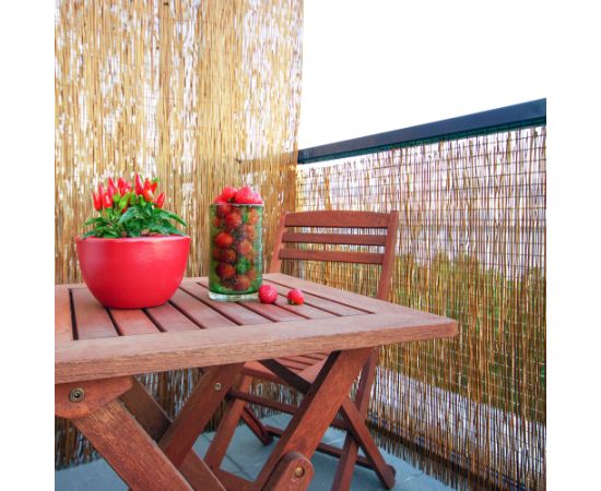 Perforēts bambusa žogs IN GARDEN 1,5x3m, dabīgais bambuss D14/16 mm, stieple iekšpusē