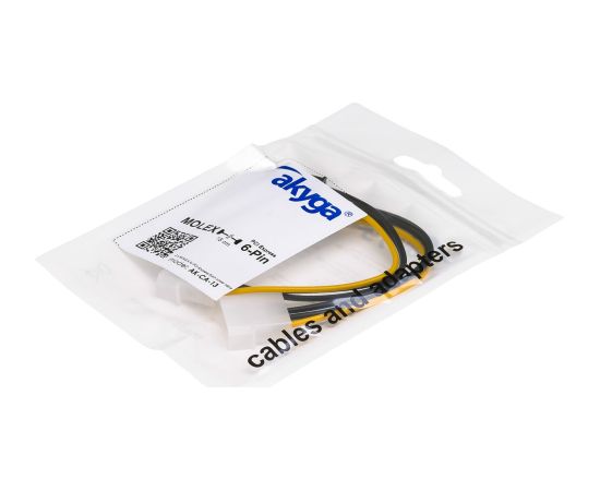 Adapteris ar kabeli Akyga AK-CA-13 2x Molex (m) | PCI-E 6 pin (m) 15cm