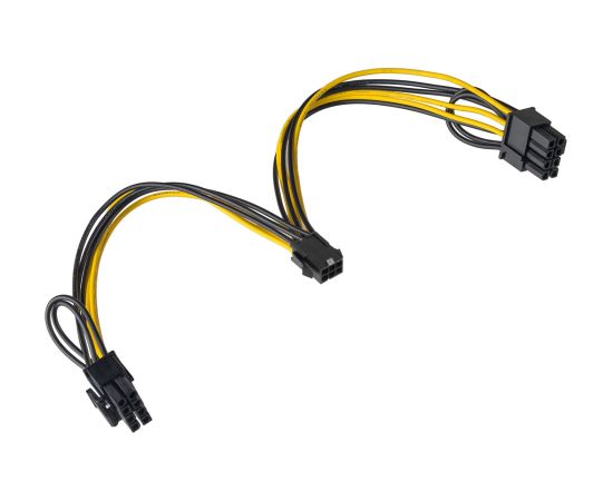 Адаптер с кабелем Akyga AK-CA-55 PCI-E 6 pin (f) | 2x PCI-E 6+2 pin (m) 2x 15 см