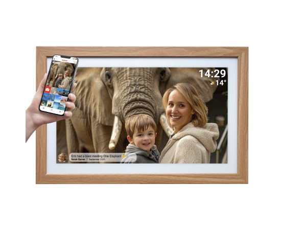 Viedais 21,5 collu Wi-Fi foto rāmis ar FULL HD IPS skārienekrānu Denver PFF-2162LW Light Wood