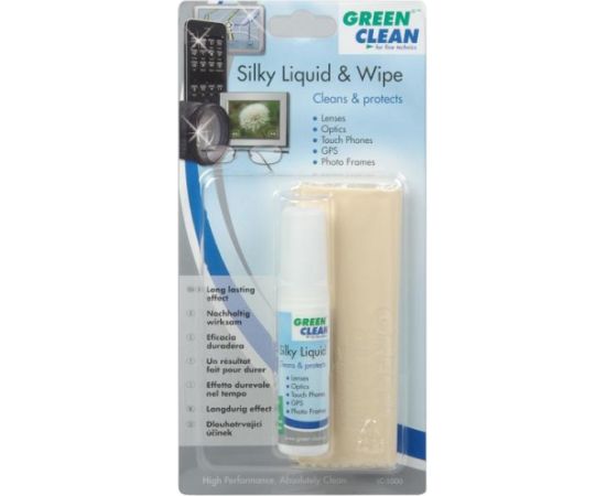Green Clean tīrīšanas šķīdums un drāna Silky Liquid & Wipe LC-1000