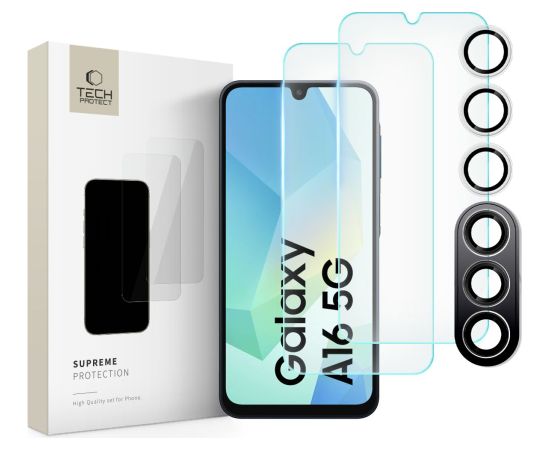 НАБОР TECH-PROTECT SUPREME GALAXY A16 4G | 5G ПРОЗРАЧНОЕ ЗАКАЛЕННОЕ СТЕКЛО