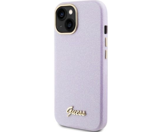 Guess Glitter Glossy Script Back Case Aizsargapvalks Priekš Apple iPhone 15