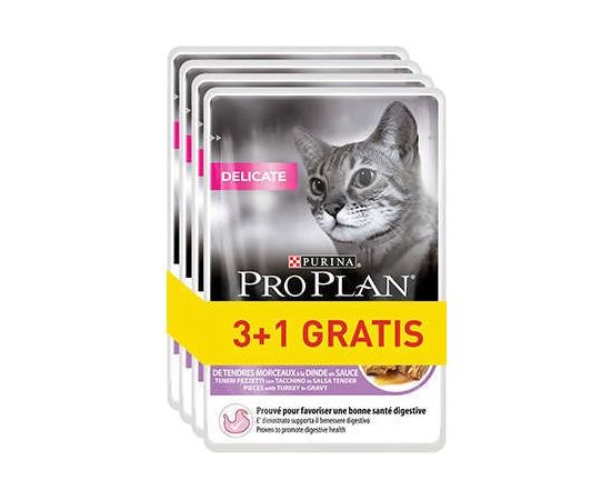 PURINA Pro Plan Delicate Turkey - wet cat food - 85g 3+1