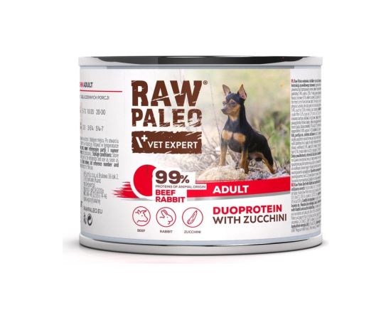 RAW PALEO Duoprotein Beef & Rabbit Adult - wet dog food - 200g