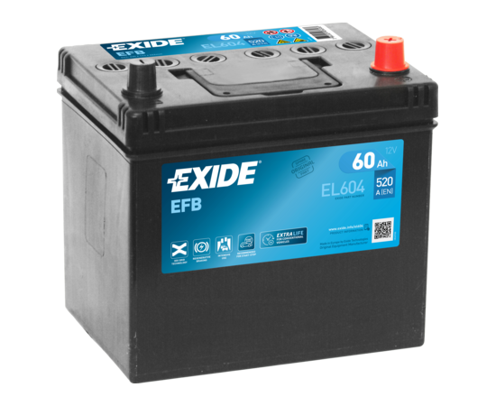 Exide EFB EL604 12V 60Ah 520A 230x173x222 EL604
