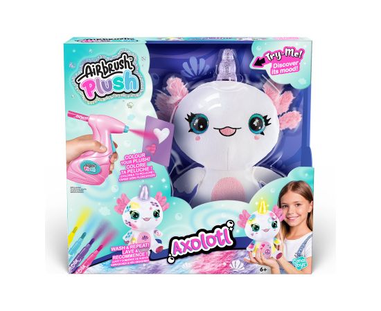 AIRBRUSH PLUSH Plīša DIY komplekts Aksolotradzis ar aerogrāfu