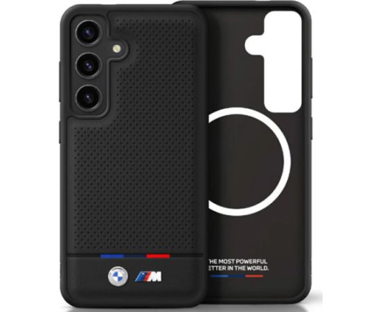 BMW Leather Tricolor Stripe with MagSafe Чехол для Samsung Galaxy S25