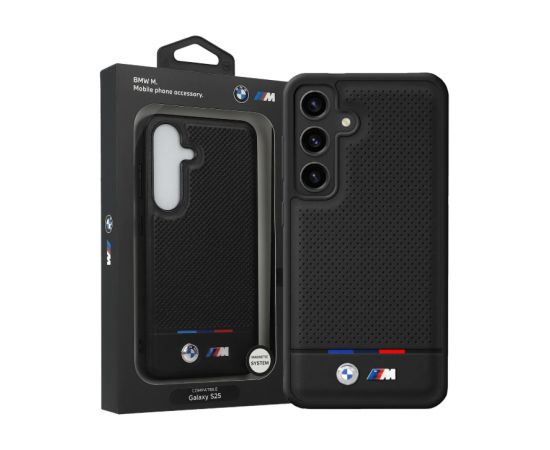 BMW Leather Tricolor Stripe with MagSafe Чехол для Samsung Galaxy S25