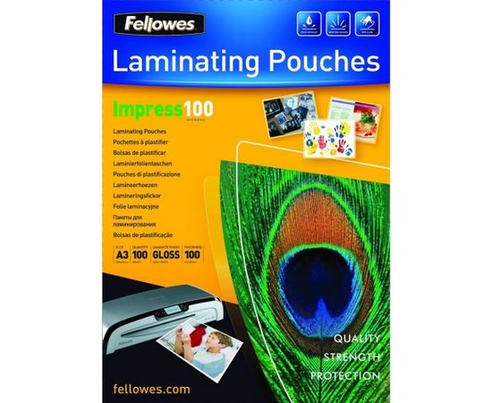 Fellowes 5452003 100 µ, A3, 100 pcs Laminating pouch