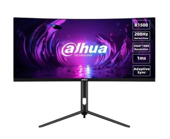 LCD Monitor DAHUA DHI-LM30-E330CA 30" Gaming/Curved/21 : 9 Panel VA 2560x1080 21:9 200Hz 1 ms Swivel Tilt Colour Black LM30-E330CA