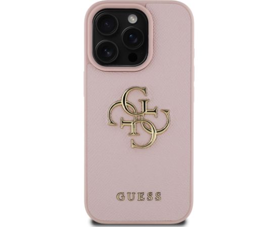 Guess PU Grained 4G Metal Logo Maciņš priekš Apple iPhone 16 Pro Max
