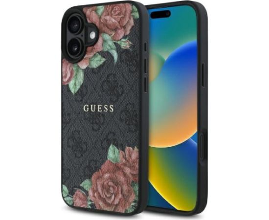 Guess GUHMP16SP4ROPEMCK 4G Flowers Print MagSafe Maciņš priekš Apple iPhone 16
