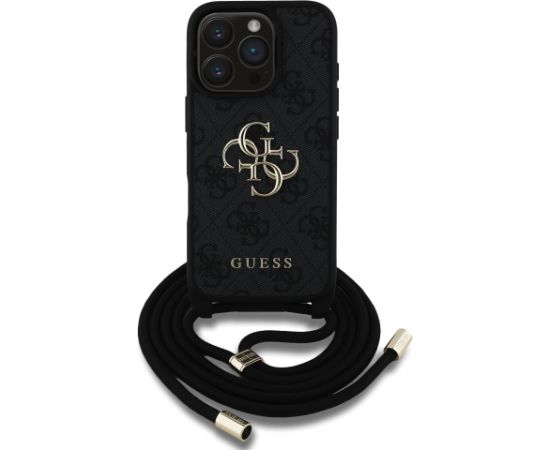 Guess GUHCP16LP4GMGCRK PU 4G Metal Logo Crossbody Strap Maciņš priekš Apple iPhone 16 Pro