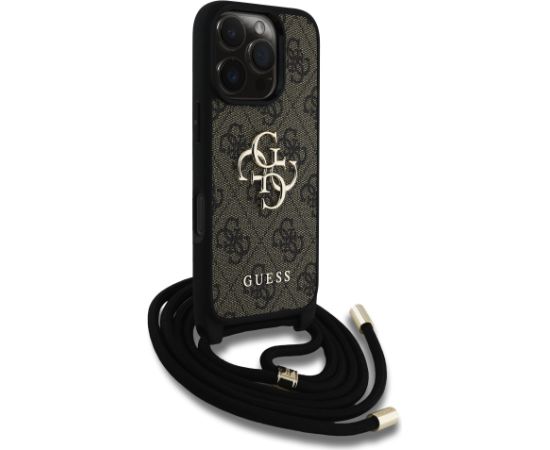 Guess PU 4G Metal Logo Crossbody Strap Case Maciņš priekš Apple iPhone 16 Pro Max