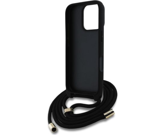 Guess GUHCP16LP4GMGCRW PU 4G Metal Logo Crossbody Strap Case Maciņš priekš Apple iPhone 16 Pro