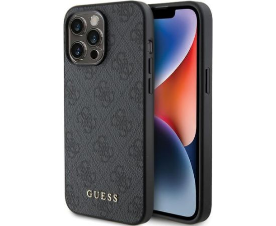 Guess PU 4G Metal Logo Case Aizsargapvalks Priekš Apple iPhone 15 Pro