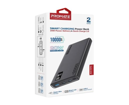 Promate Bolt-10PD Переносная зарядная батарея 10000mAh / USB-C PD 20W