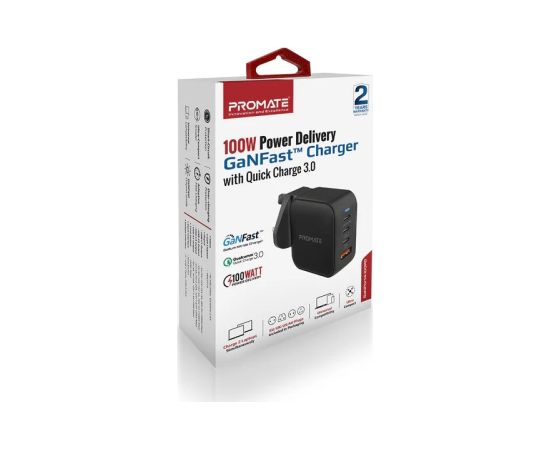 Promate GaNPort4-100PD GaNFast™ Tīkla lādētājs ES/ASV/AK/AUS