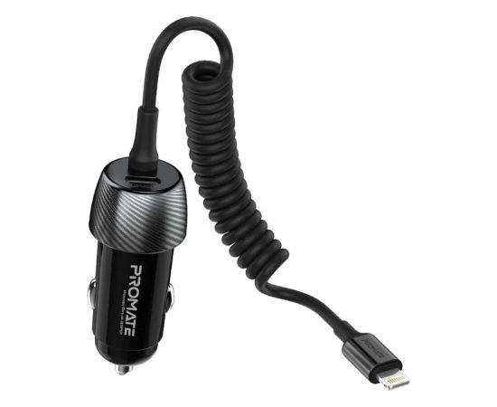Promate PowerDrive-33PDI Автомобильное зарядное устройство 33W / Lightning + USB-C