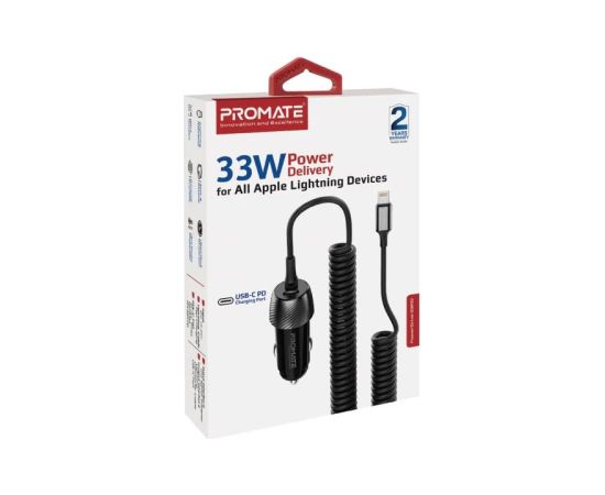 Promate PowerDrive-33PDI Автомобильное зарядное устройство 33W / Lightning + USB-C