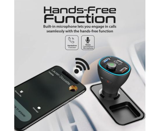 Promate PowerTune-38W Bluetooth 5.1 FM Transmitter QC3.0 / PD20W / QC3.0 / Hands-free