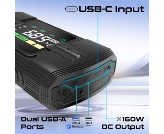 Promate PatrolPack-3 Авто стартер + авто компрессор 150PSI  / 12000mAh / 1200A/12V Автомобильные зарядные устройства