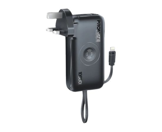 Promate PowerPack-10i Переносная зарядная батарея 22W / 10000mAh / USB-C / QC3.0 / iWatch 2,5W / 220V EU/US/UK