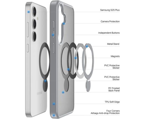 Чехол Dux Ducis Yind With Magnetic Stand для Samsung S936 S25+ серый