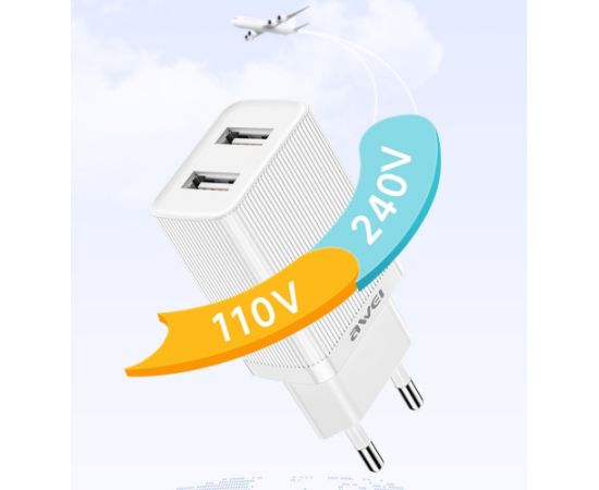 Сетевая зарядка Awei C15-EU 10W 2xUSB-A белая
