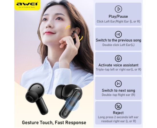 Wireless headphones Awei T71 black