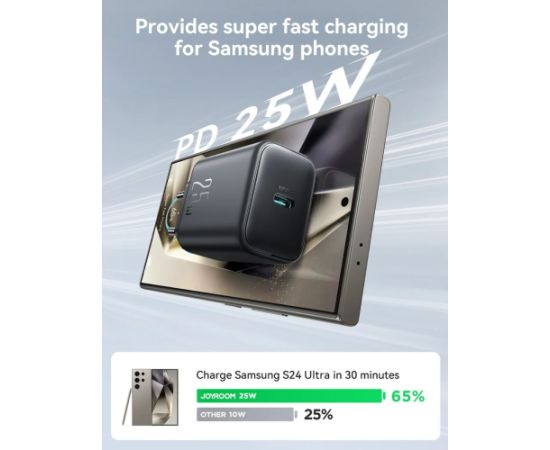 Charger Joyroom JR-TCF23 25W USB-C + USB-C to USB-C cable 1.0m black