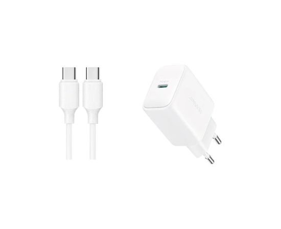 Сетевая зарядка Joyroom JR-TCF20 20W USB-C + USB-C to USB-C cable 1.0m белая