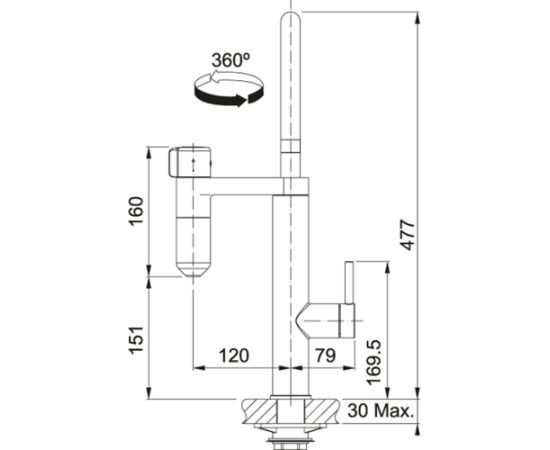 Franke Vital Capsule Twin Filter 2in1 Swive Chrome Kombinētais Filtrētam un Karst./Aukst. Ūdenim