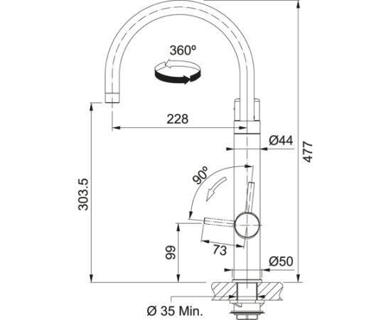 Franke Vital Capsule Twin Filter 2in1 Swive Chrome Kombinētais Filtrētam un Karst./Aukst. Ūdenim