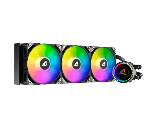Sharkoon S90 RGB AIO 360mm Watercooling Set - 1150, 1151, 1155, 1156, 1366, 2011, 2011-3, AM2, AM2+, AM3, AM3+, FM1, FM2, AM4, 2066, TR4, sTRX4, 1200, 1700, AM5
