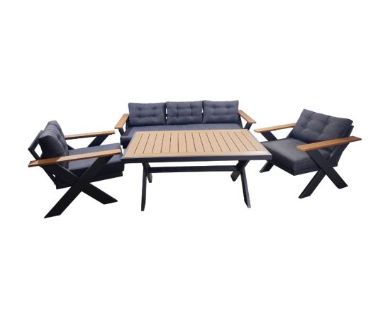 Besk Dārza komplekts, galds ar atpūtas krēsliem Dārza mēbeļu komplekti