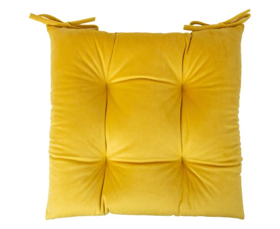 Chair cushion VELVET 2, 40x40cm, yellow