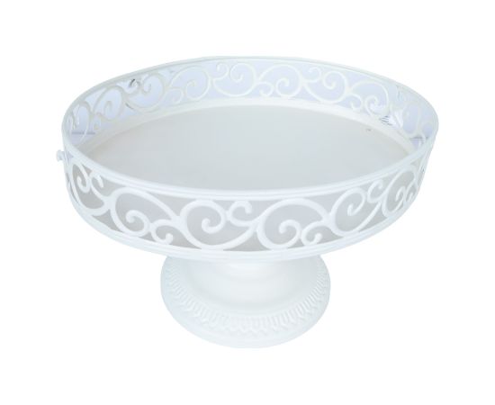 Platter SANDY 35x27xH22cm, antique white metal