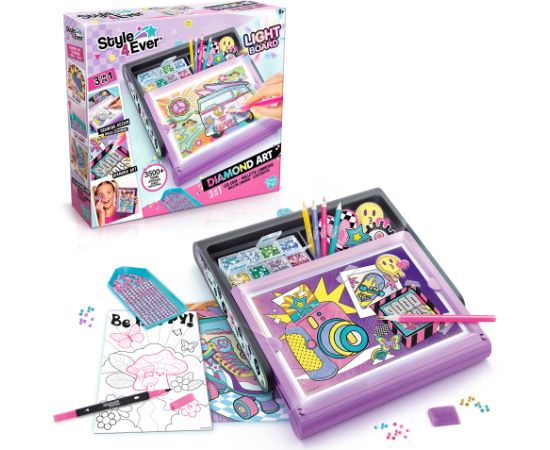 Style 4 Ever STYLE 4EVER комплект для творчества с LED-подсветкой 3 в 1 Diamond Art