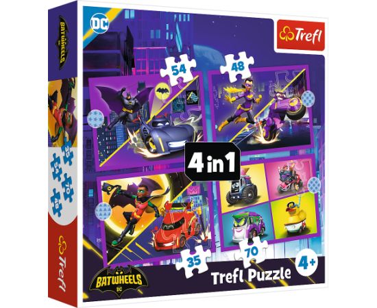 TREFL BATWHEELS Pužļu komplekts 4 in 1